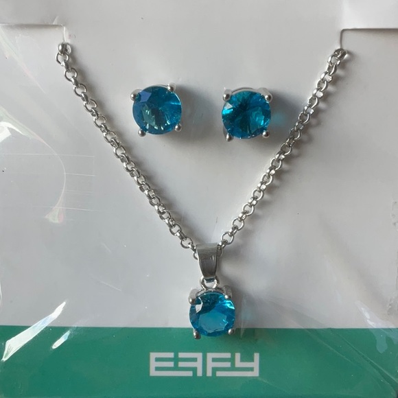 🐚  EFFY AQUA BLUE NECKLACE AND EARRINGS 🐚 NWOT 🐚 - Picture 13 of 16